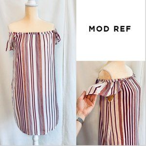 Mod Ref- Off the Shoulder Striped Dress